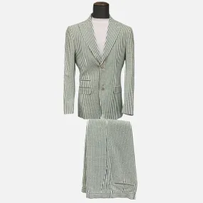 Men’s Emerald Searsucker Summer Suit - 0 Cotton